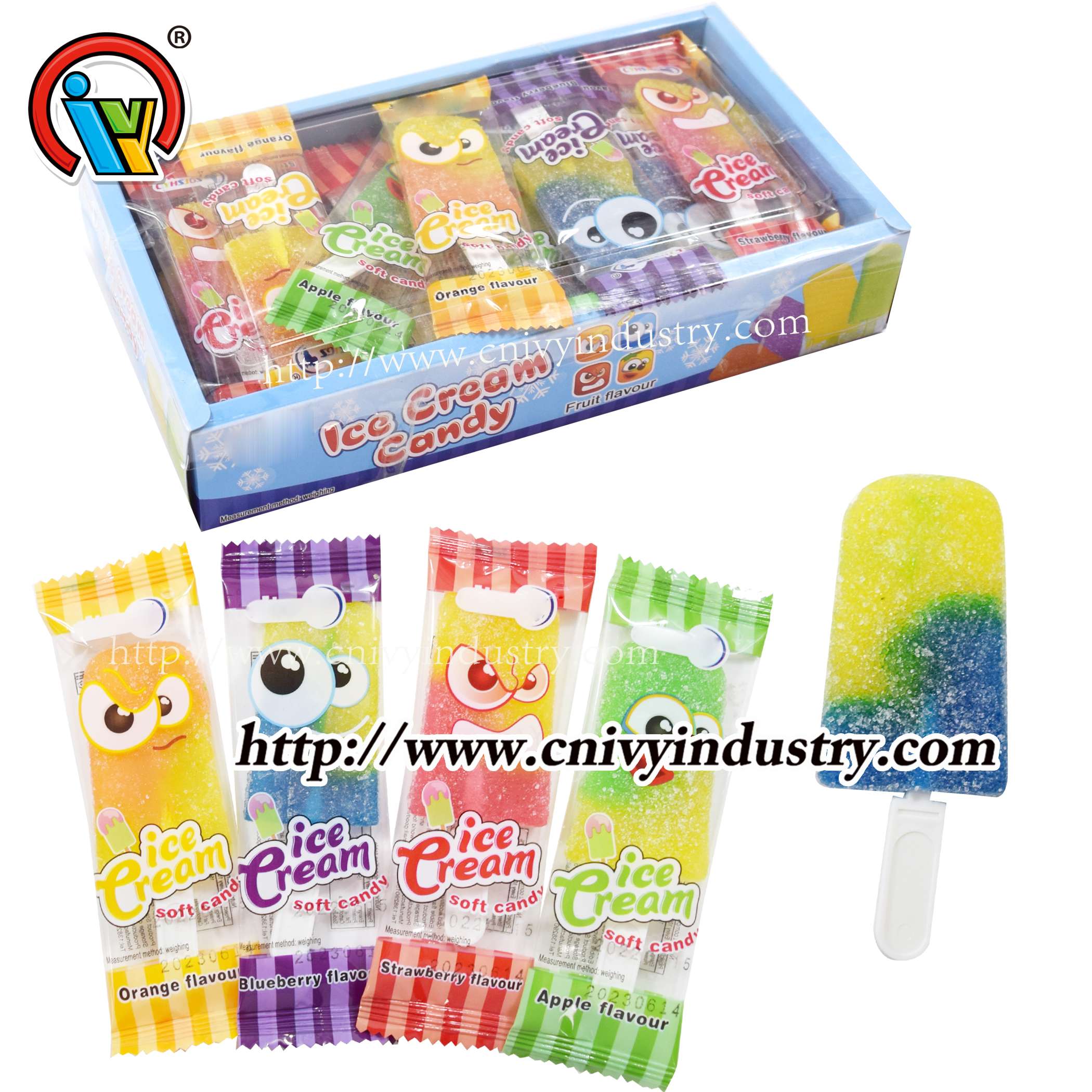 Atacado halal forma de sorvete goma pirulito doce doce Atacado halal forma de sorvete goma pirulito doce doce