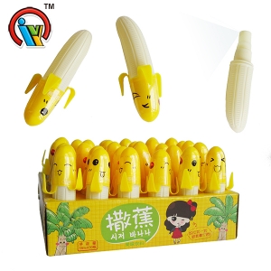 Doce em forma de banana spray azedo líquido