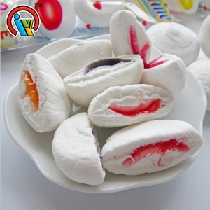 marshmellow nevado com geleia de frutas