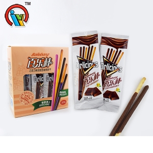 palito de biscoito longo de chocolate com sabor frutado