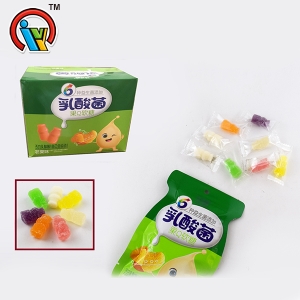 Frasco de suco de frutas de bactérias de ácido láctico em forma de bala de mascar