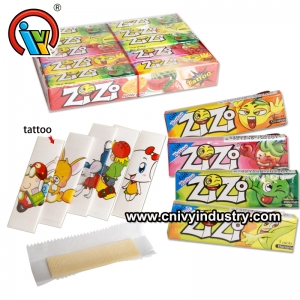 popular chiclete de sabor frutado com tatuagem