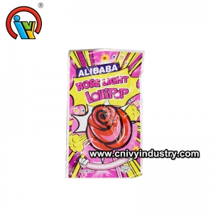 pirulito rosa fluorescente com rebuçado