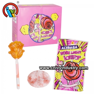 pirulito rosa fluorescente com rebuçado