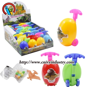ovo de dinossauro puxar carrinho com brinquedos