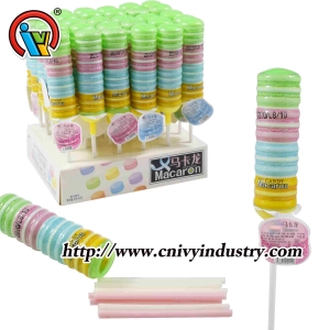 forma de macaroon dentro de bala de palha cc bastão de bala