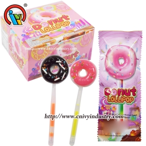 Doces de pirulito em forma de rosquinhas