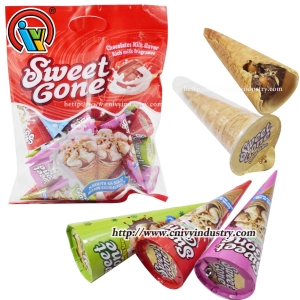 biscoito crocante de chocolate com sorvete