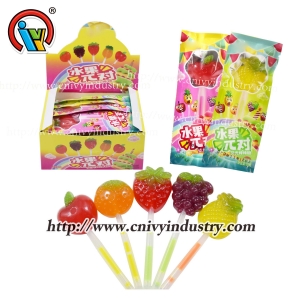Doce pirulito Glow stick formato de fruta doce pirulito leve