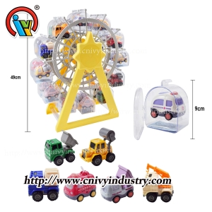 Carro de brinquedo surpresa com bala na roda gigante