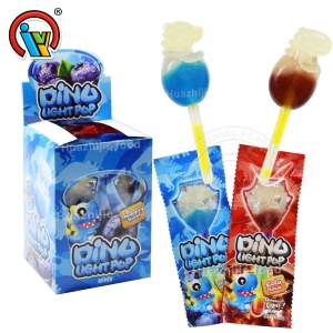 Doce de pirulito leve em forma de dinossauro