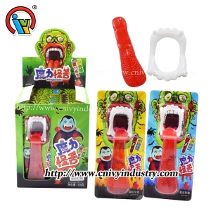 doces de goma de halloween doces de língua gomosa com dentes de demônio
