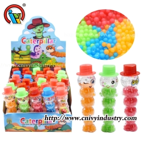 brinquedo lagarta com doces

