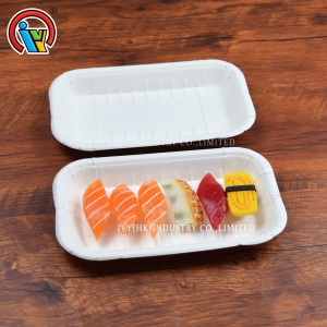 Prato de bandeja de polpa de sushi de frutas biodegradáveis
