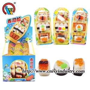 Comida japonesa, lanches, sushi, balas de goma, doces