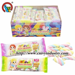 Fornecedor de deliciosos doces de marshmallow de torção curta