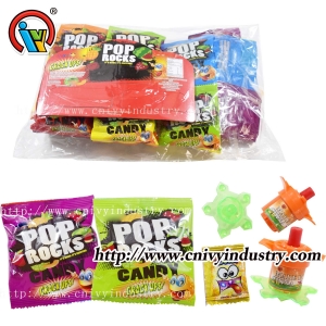 Brinquedo de torção com pino e doces pop rocks